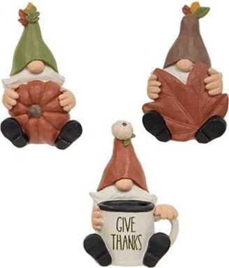 3/Set Resin Sitting Gnome Figures - 3