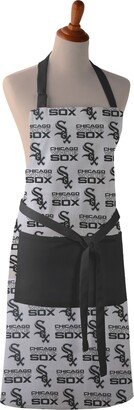 Chicago White Sox Prints Cotton Apron - Kitchen Cooking Bbq Full & Half Customizable Homemade Large Pocket