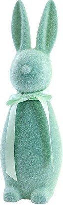 One Hundred 80 Degrees Easter Flocked Button Nose Med Bunny - 1 Decorative Bunny 16.00 Inches - Spring Decoration Rabbit Modern - Who139 Lt Teal - Plastic