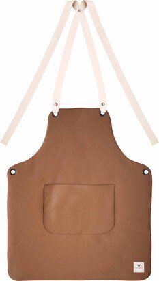 Yako&Co Minimalist Vegan Leather Apron, Hazelnut Brown