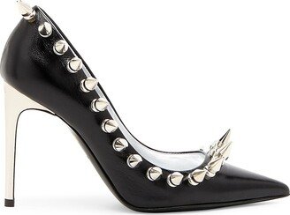 105MM Studded Leather Pumps