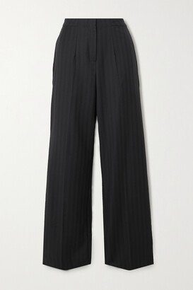 BEARE PARK - Pinstriped Wool-twill Straight-leg Pants - Blue