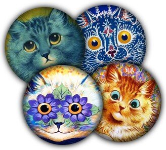 Louis Wain Cat Coaster Set, Drink Coasters, Tableware, Barware, Art, Wain, Decor, Kittens, Lovers Gift