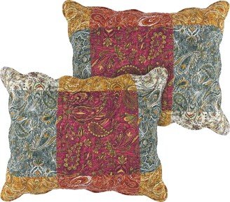 Porch & Den Merritt Spice Color Paisley Quilted Pillow Sham