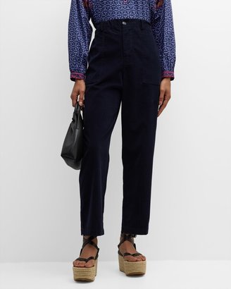 Weston High-Rise Cropped Corduroy Pants