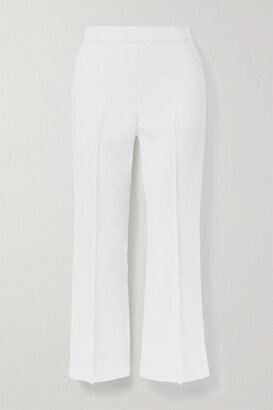 HIGH SPORT - Kick Cropped Stretch-cotton Flared Pants - White