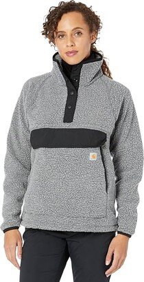 Fleece 1/4 Snap Front Jacket (Granite Heather) Women's Clothing