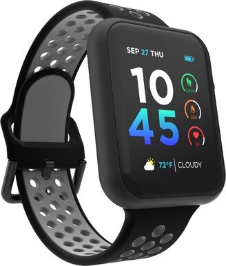 iTouch Air 4 Unisex Black and Gray Silicone Smartwatch 46mm - Black, Gray