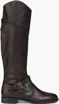 Leather knee boots-AA