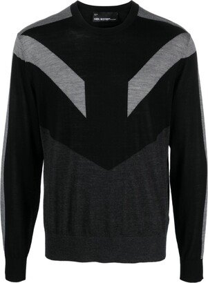 Colour-Block Wool Jumper