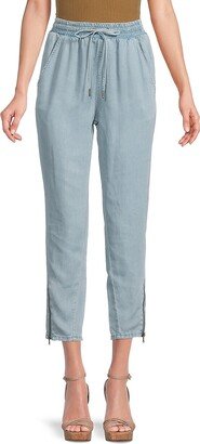 Drawstring Cropped Denim Pants