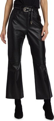 Frankie Leather Flare Crop Pants