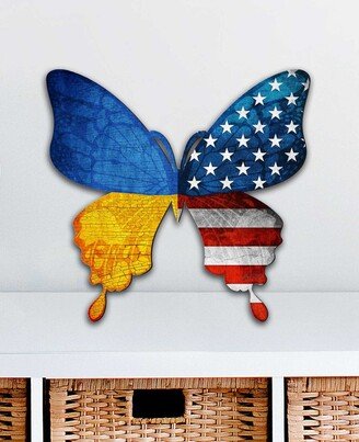 Usa Ukraine Patriotic Butterfly Holiday Outdoor Decor Large Ornament