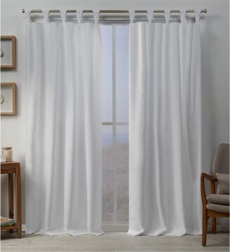 Loha Linen Braided Tab Top Curtain Panel Pair, 54 x 96