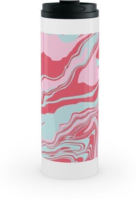 Travel Mugs: Marmor Stainless Mug, White, 16Oz, Pink