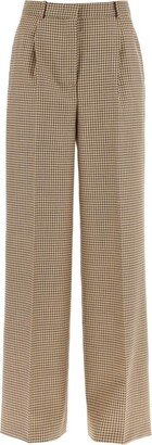 Checked Wide-Leg Pants