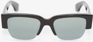 Graffiti Square Sunglasses In Black/green