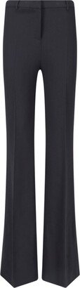 Mid-Rise Flared Leg Trousers