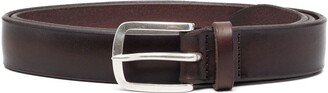 Square-Buckle Leather Belt-AH