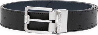 Logo-Debossed Reversible Leather Belt