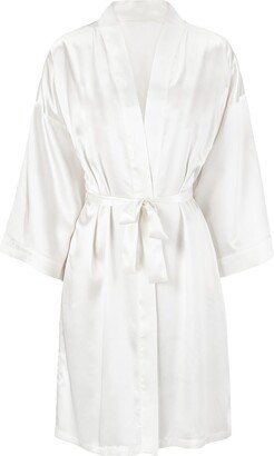 Silk Works London Mulberry Silk Robe - White