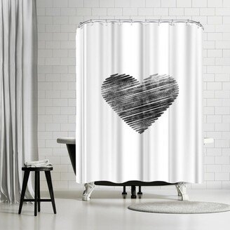 71 x 74 Shower Curtain, Scribble Heart by Motivated Type