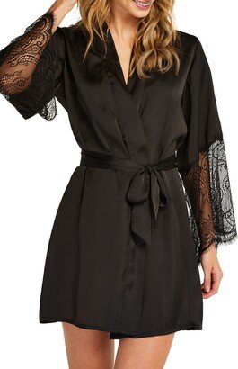 Lace Detail Satin Robe