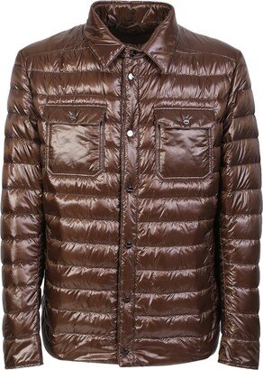 Long-Sleeved Quilted Down Jacket