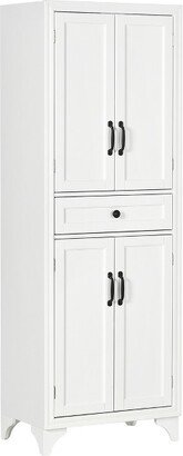 HOMCOM 67 Freestanding Kitchen Pantry, 4-Door Storage Cabinet with Drawer and Adjustable Shelves, White