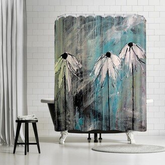 71 x 74 Shower Curtain, Three Fleurs Blanches by Annie Rodrigue