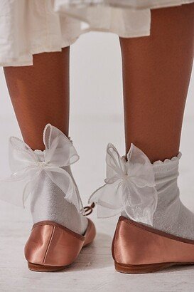 Bordeaux Bow Socks by Casa Clara at Free People