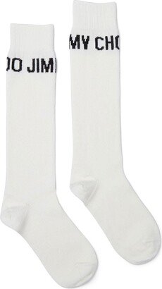 Intarsia-Knit Logo Socks-AE