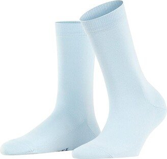 Family Cotton Crew Socks (Light Blue) Women's Low Cut Socks Shoes