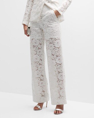 Tonelli Lace Wide-Leg Tailored Pants