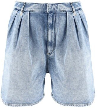 High-Waisted Denim Shorts-BB