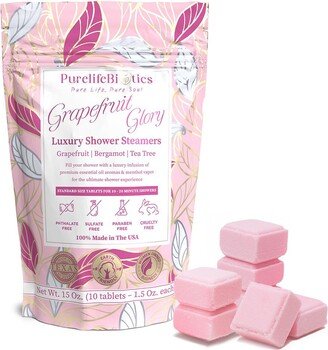 Purelifebiotics Aromatherapy Shower Steamers, 100% Pure Essential Oils, All Natural, Usa Handmade Shower Bombs for Revitalization, Anxiety Relief & Rejuvenation (Grap