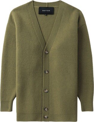 V-neck merino-wool cardigan-AE