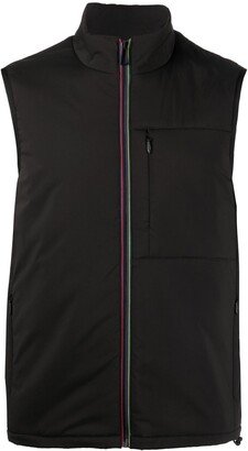 Sports Stripe zip-up gilet