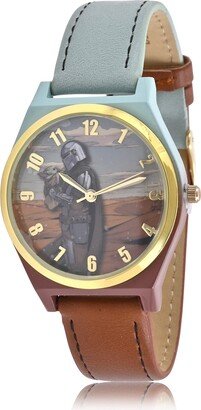 Lucas Star Wars Mandalorian Baby Yoda Adult Women's Analog Watch - Faux Leather Strap