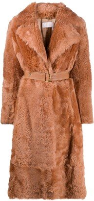 Belted Shearling Coat-AA