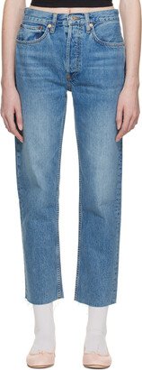 Blue 70s Stove Pipe Jeans