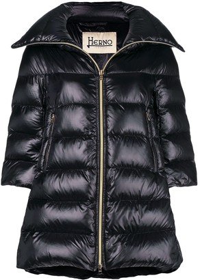 Puffer Front Zipped Coat