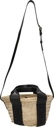 Leather Raffia Bucket Bag-AA