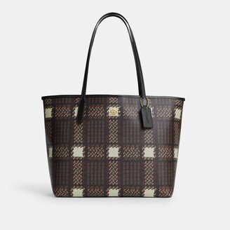 City Tote With Brushed Plaid Print