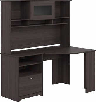 Cabot 60W Corner Desk with Hutch Heather Gray