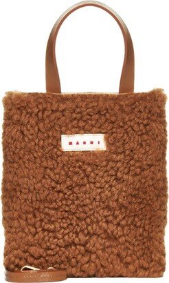 Shearling Logo Patch Tote Bag