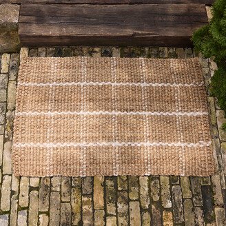 Windowpane Jute Doormat, White