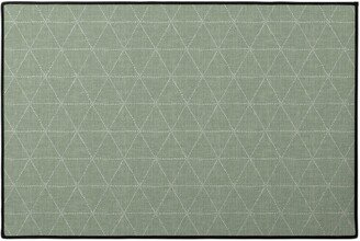 Door Mats: Boho Triangles - Sage Door Mat, Green