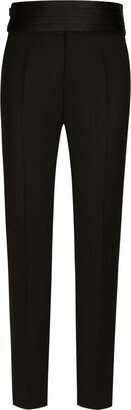 High-Waisted Pressed-Crease Tailored Trousers