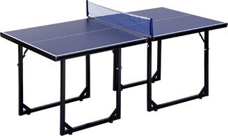 6' x 3' Foldable Ping Pong Table Set with 2 Table Halves for Party Use, Space-Saving Mid-Size Table Tennis for Small Living Spaces, Basement G